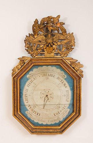 Late Louis XVI Giltwood Barometer