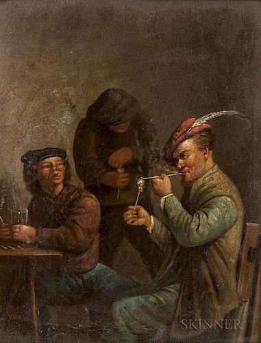 Manner of David Teniers the Younger (Dutch, 1610-1690)      Two Tavern Scenes with Men Smoking Pipes