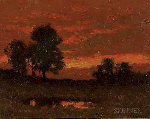 William Crothers Fitler (American, 1857-1915)      Sunset Landscape
