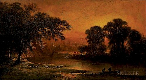 George Inness (American, 1825-1894)      The Pond at Sunset