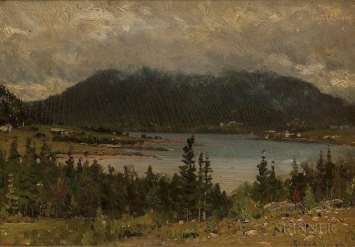 John Joseph Enneking (American, 1841-1916)      Brown Mountain, Somes Sound, S.W. Harbour