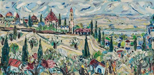 Amos Yaskil (Israeli, b. 1935)      View of Jerusalem