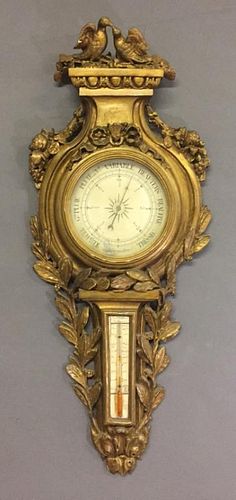 French Style Gilt Carved Barometer