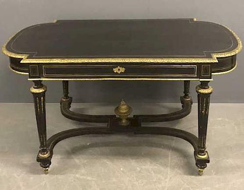 Louis XVI Style Black Center Hall Table