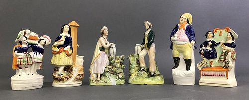 Six Staffordshire Figures