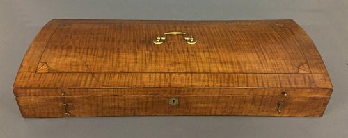 Georgian Tiger Mahogany Violin Box with Dome Lid