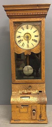 Oak Cased Time Clock