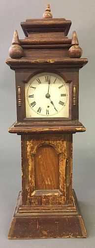 Miniature Oak Cased Tall Case Clock