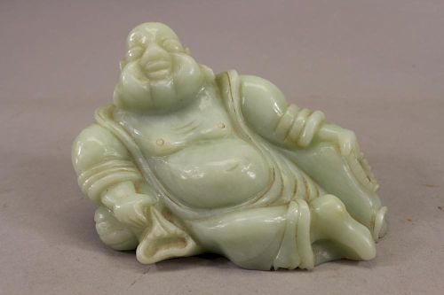 Carved Chinese Jade Reclining Buddha