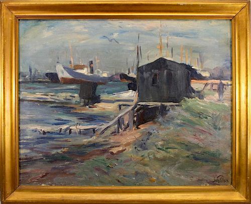 Sally Philipsen (1879 - 1936) Harbor Scene