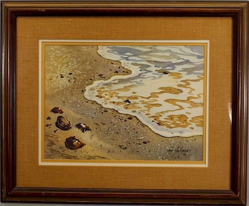 Kay Sharkey, 20th C. Watercolor of Sea Shells