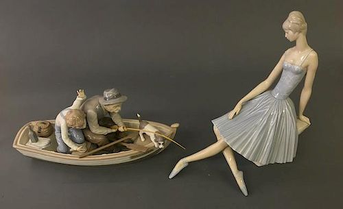 Lladro Fisherman & Ballerina Figurines