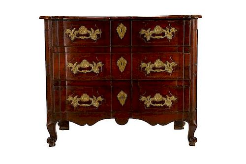 French Regence Period 3 Drawer Walnut Commode