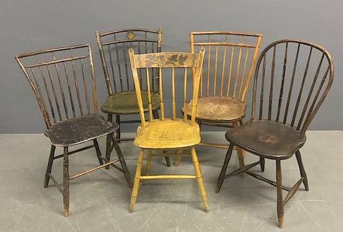 Grouping of Five Side Chairs