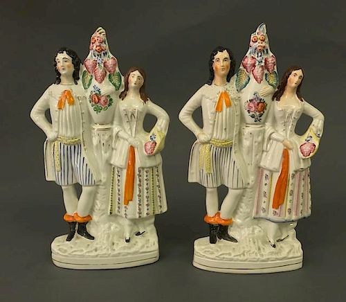 Large Pair of Staffordshire Figures