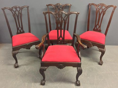 Set of Four Chippendale Mahogany Chairs