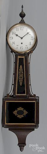 Waterbury oak banjo clock