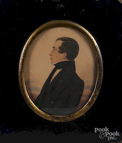 Miniature watercolor portrait of a gentleman