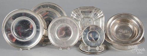 Group of sterling silver plates and bowls