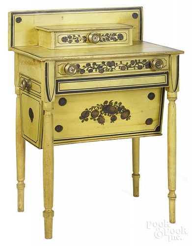 New England painted pine dressing table, ca. 1830.
