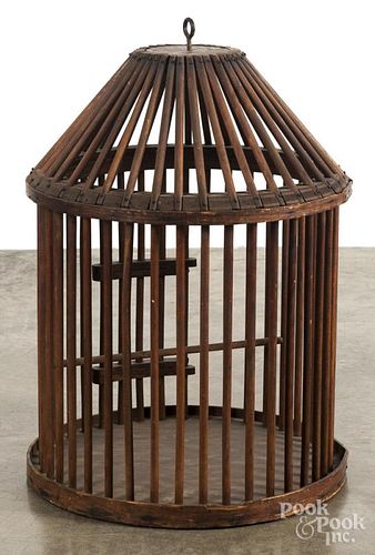 Wooden birdcage, late 19th c., 29'' h.