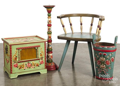 Four pieces of Scandinavian painted furniture