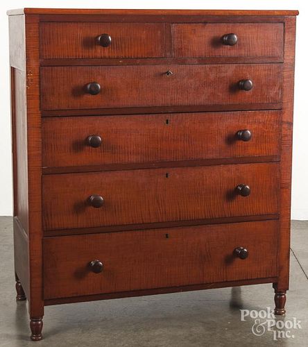 Pennsylvania stained maple chest of drawers.