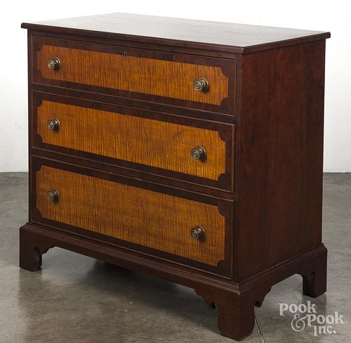 Pennsylvania Federal tiger maple and cherry chest.