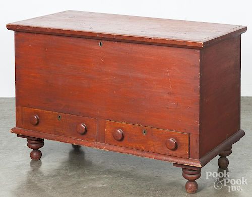 Pennsylvania painted pine and poplar blanket chest