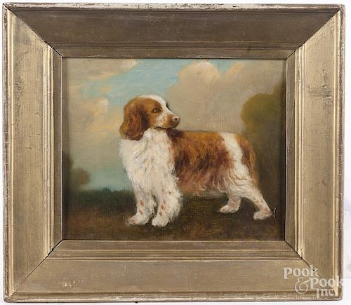 Oil on panel dog portrait