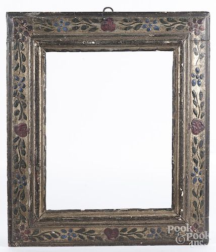 Continental carved and painted frame, early 19th c