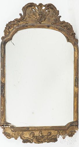 George II giltwood mirror, mid 18th c.
