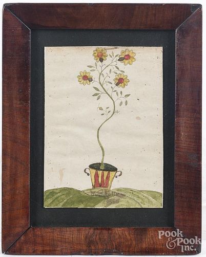 Pennsylvania watercolor drawing of a potted flower