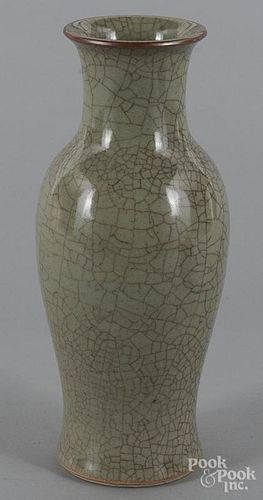 Chinese crackle glaze vase, 13 1/2'' h.