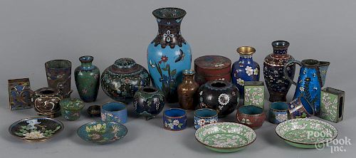 Group of Chinese and Japanese cloisonné.