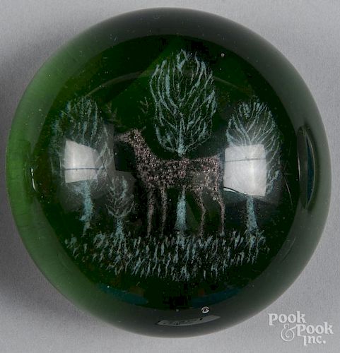 Frit paperweight, attributed to Michael Kane