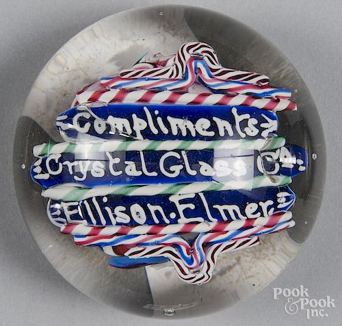 Crystal Glass Company of Elmer, N.J. paperweight