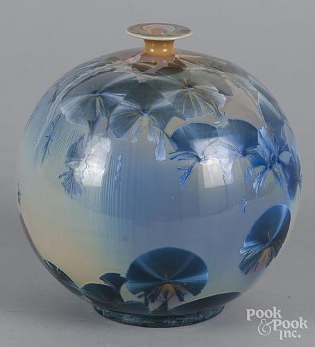 Japanese pottery vase, 10'' h.