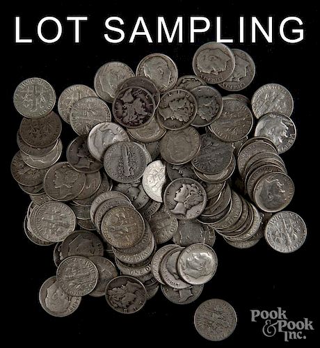 Group of approx. 470 silver dimes