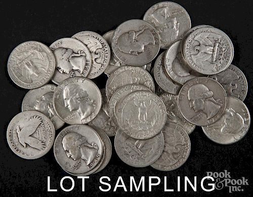 Group of approx. 183 silver quarters, 1915-1964.