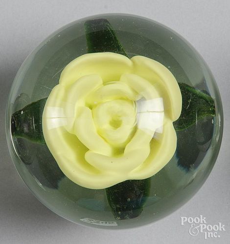 Millville style yellow paperweight