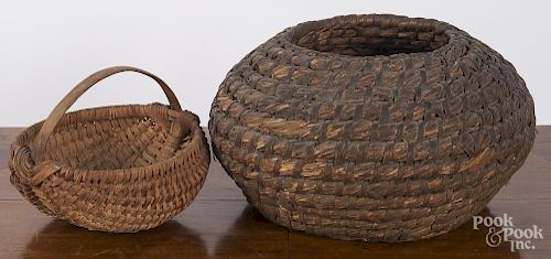 Rye straw basket, 19th c.