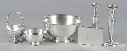 Four pieces of sterling silver