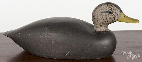 H. K. Chadwick, carved and painted black duck hen