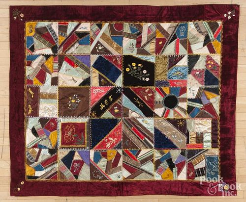Victorian crazy quilt, 72'' x 62''.