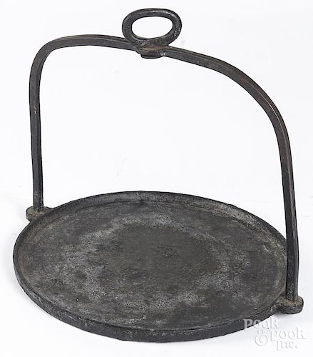 Large wrought iron griddle, 18th/19th c.