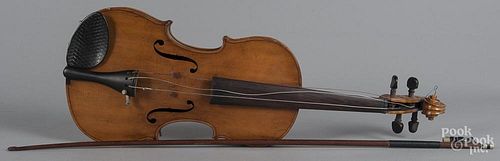 Maple violin and bow.