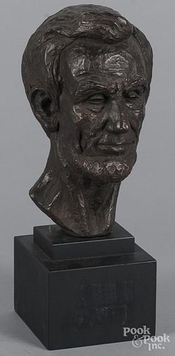 Bronzed bust of Abraham Lincoln by Sherne