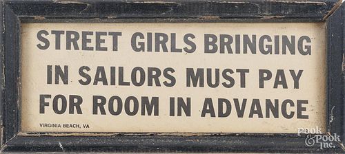 Novelty sign for Street Girls Virginia Beach
