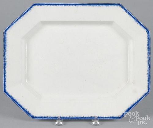Staffordshire blue feather edge platter, 19th c.